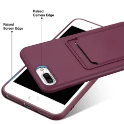 iPhone 7 Plus / 8 Plus - Silikonhülle mit Kartenfach & Kameraschutz