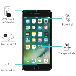 iPhone 7 Plus / 8 Plus - 2x 9H Panzer Glasfolie, Displayfolie