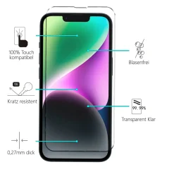 iPhone 14 Plus - 9H Displayschutzfolie 2x Display & Kamera