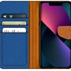iPhone 14 Plus - Jeanslook Klapphülle mit Kartenfach