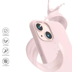 iPhone 15 Plus - Silikon Case mit Mikrofaser-Innenseite