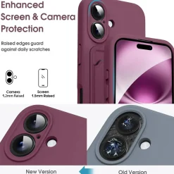 iPhone 16 Plus - Silikonhülle mit Kartenfach & Kameraschutz