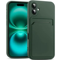 iPhone 16 Plus - Silikonhülle mit Kartenfach & Kameraschutz