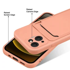 iPhone 14 Plus - Silikonhülle mit Kartenfach & Kameraschutz