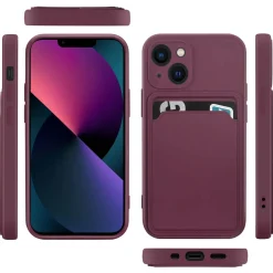 iPhone 14 Plus - Silikonhülle mit Kartenfach & Kameraschutz