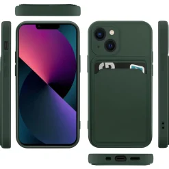 iPhone 15 Plus - Silikonhülle mit Kartenfach & Kameraschutz