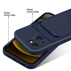iPhone 15 Plus - Silikonhülle mit Kartenfach & Kameraschutz