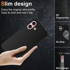 iPhone 16 Plus - Slim Silikon Backcover Schwarz