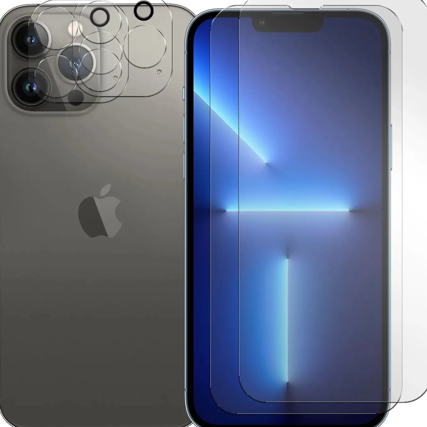 iPhone 13 Pro - 9H Displayschutzfolie 2x Display & Kamera