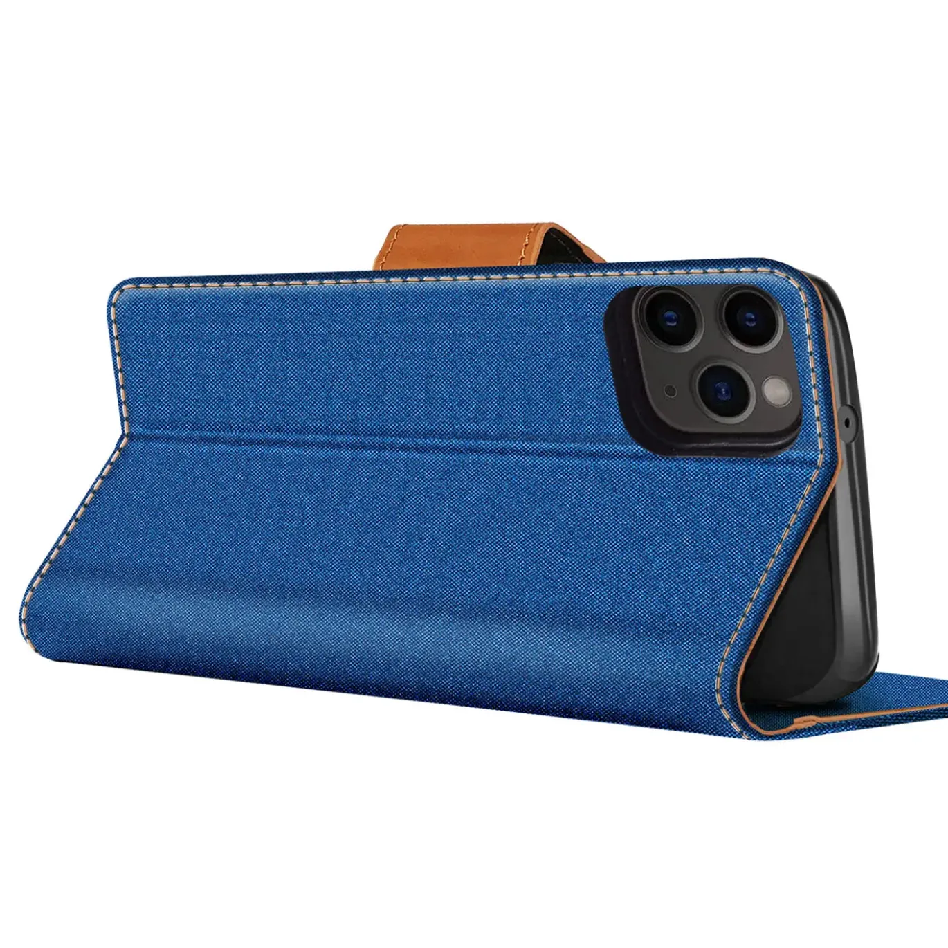iPhone 16 Pro - Jeanslook Klapphülle mit Kartenfach
