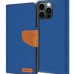 iPhone 13 Pro - Jeanslook Klapphülle mit Kartenfach