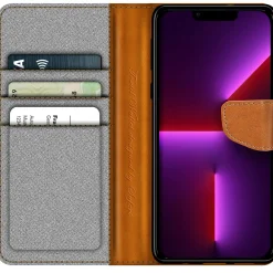 iPhone 13 Pro - Jeanslook Klapphülle mit Kartenfach