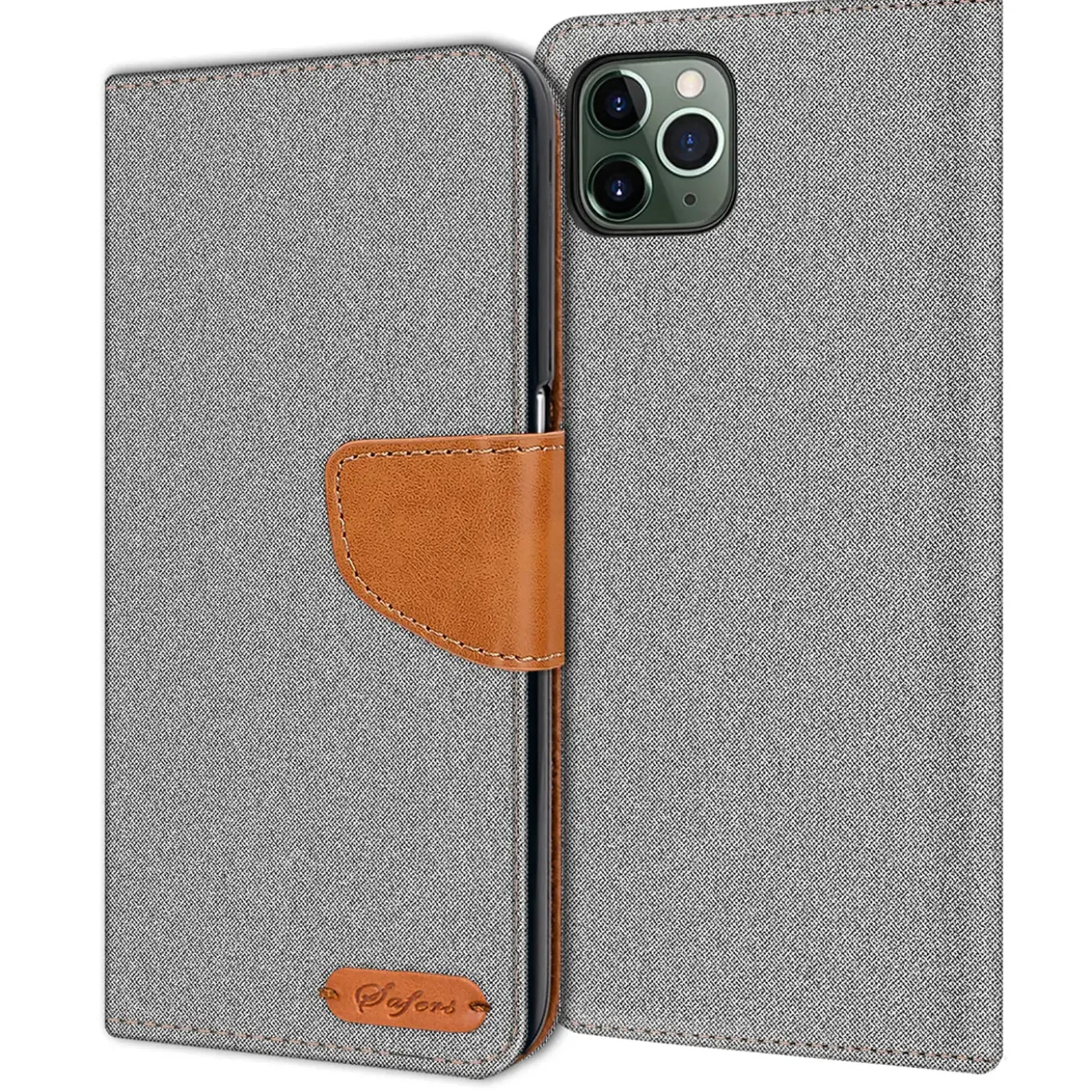 iPhone 11 Pro - Jeanslook Klapphülle mit Kartenfach