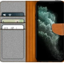 iPhone 11 Pro - Jeanslook Klapphülle mit Kartenfach
