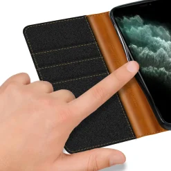 iPhone 11 Pro - Jeanslook Klapphülle mit Kartenfach