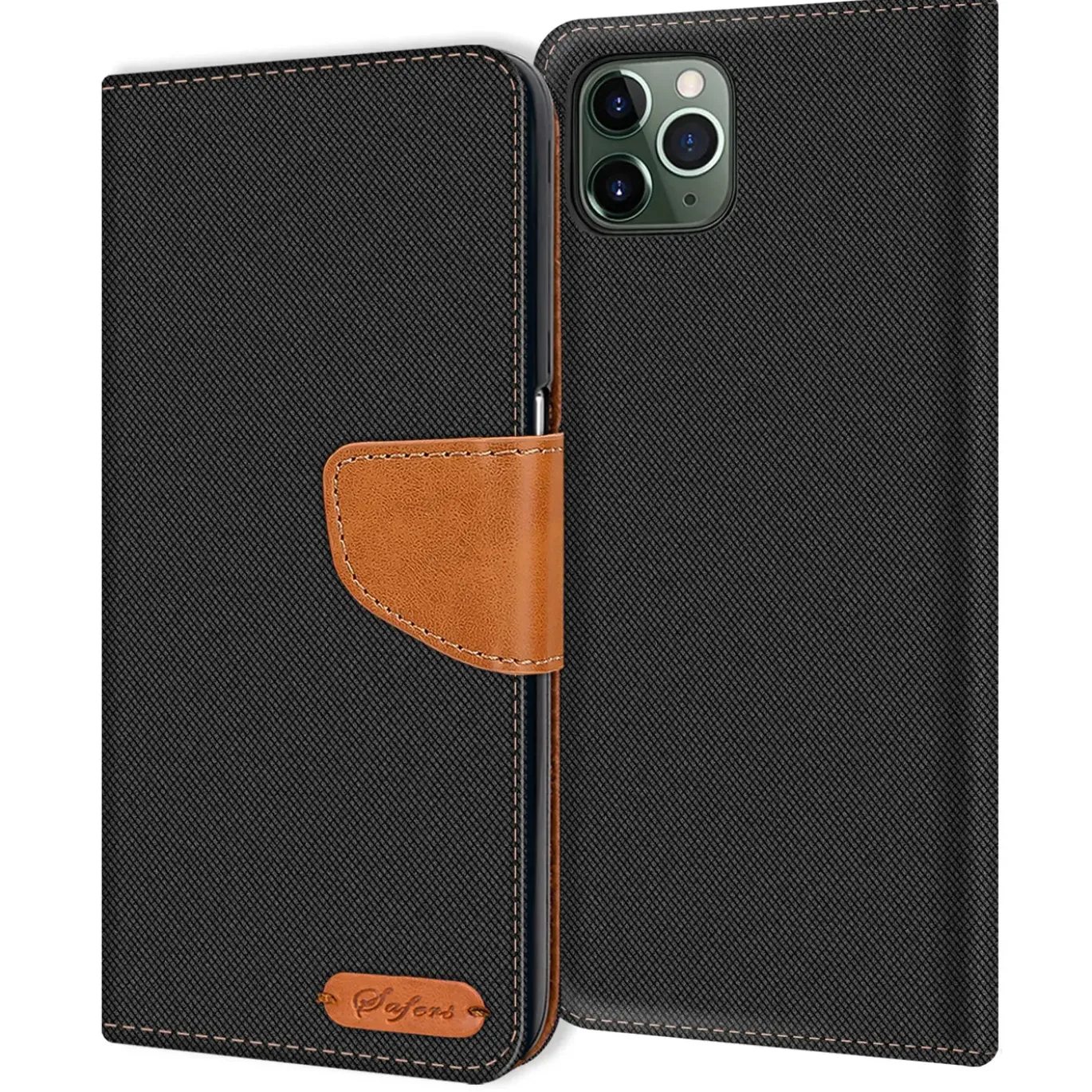 iPhone 11 Pro - Jeanslook Klapphülle mit Kartenfach