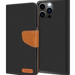 iPhone 14 Pro - Jeanslook Klapphülle mit Kartenfach