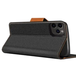 iPhone 14 Pro - Jeanslook Klapphülle mit Kartenfach