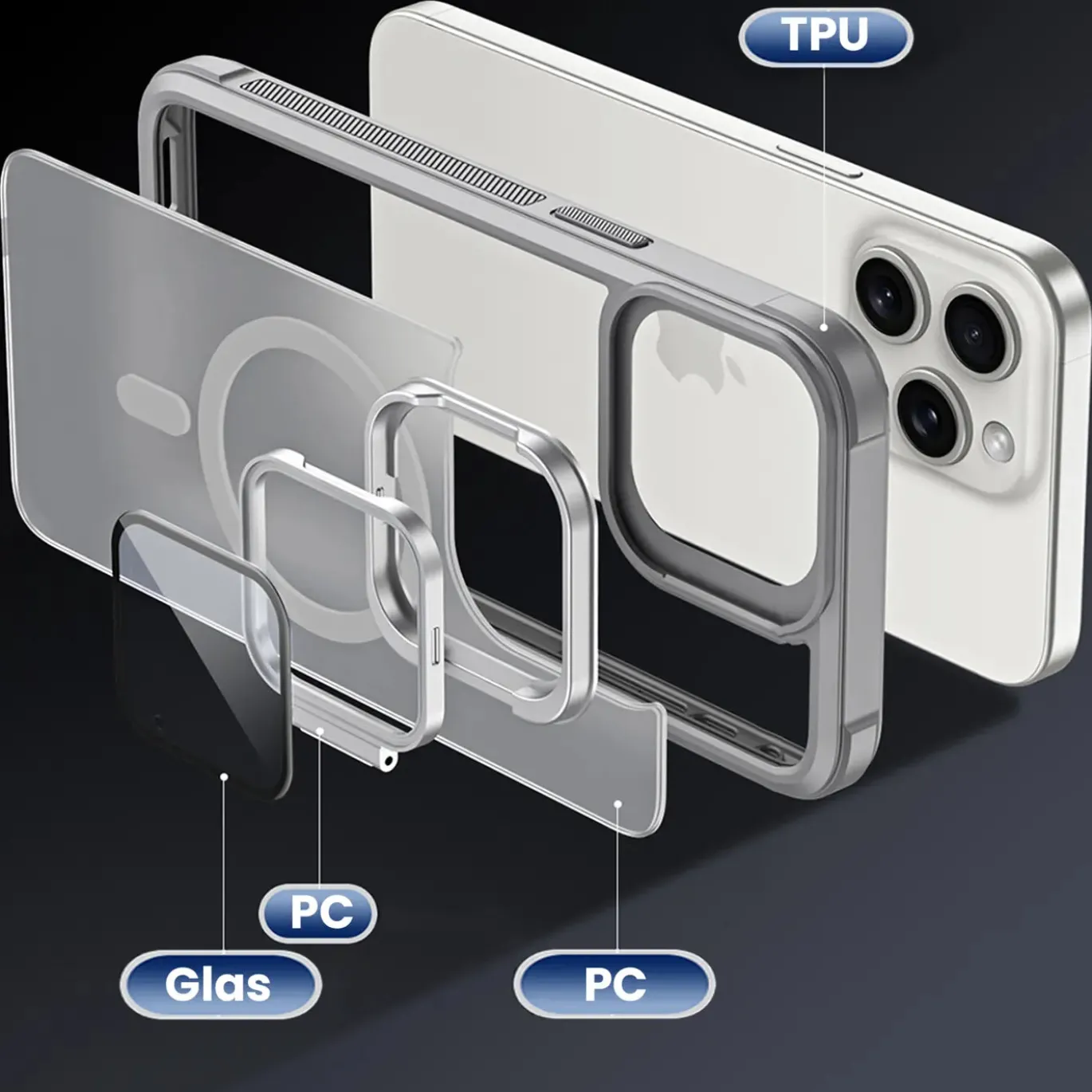 iPhone 12 Pro - MagSafe Hülle mit Glas & Schutzfunktion