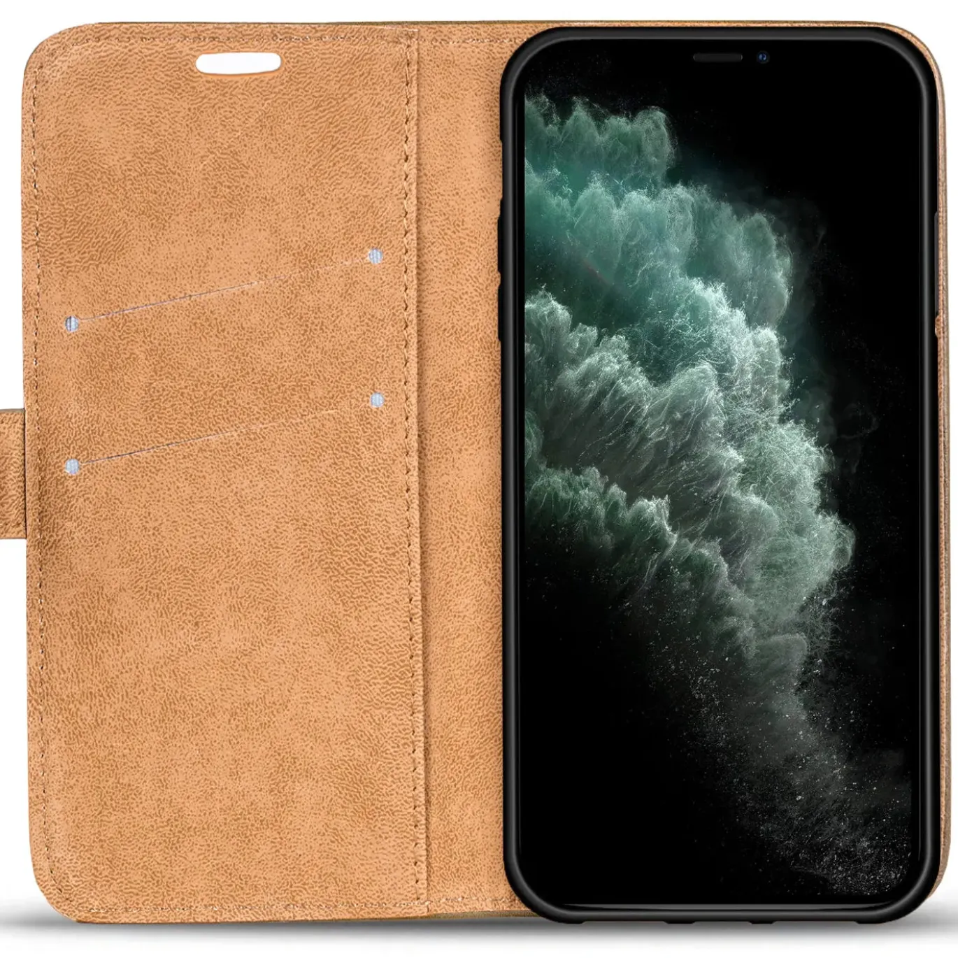 iPhone 11 Pro - Retro Klapphülle mit Karten- & Geldfach