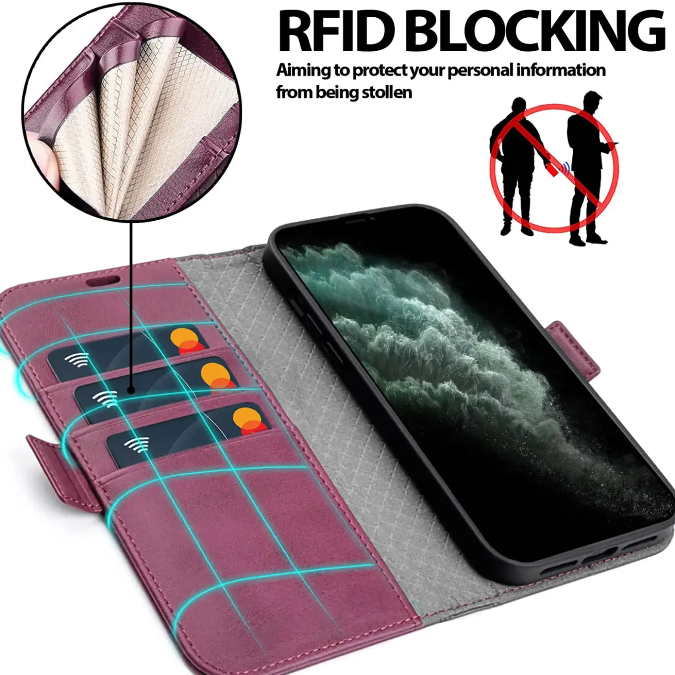 iPhone 11 Pro - Robuste Klapphülle mit RFID Block