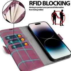 iPhone 14 Pro - Robuste Klapphülle mit RFID Block