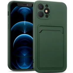 iPhone 12 Pro - Silikonhülle mit Kartenfach & Kameraschutz