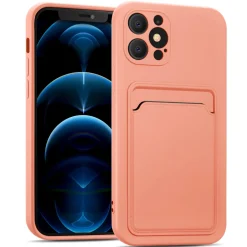 iPhone 12 Pro - Silikonhülle mit Kartenfach & Kameraschutz