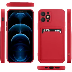 iPhone 12 Pro - Silikonhülle mit Kartenfach & Kameraschutz