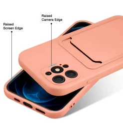 iPhone 12 Pro - Silikonhülle mit Kartenfach & Kameraschutz