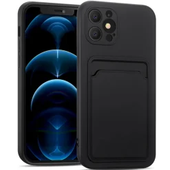 iPhone 12 Pro - Silikonhülle mit Kartenfach & Kameraschutz