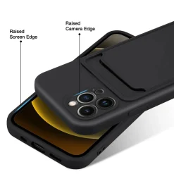 iPhone 14 Pro - Silikonhülle mit Kartenfach & Kameraschutz