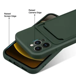 iPhone 14 Pro - Silikonhülle mit Kartenfach & Kameraschutz