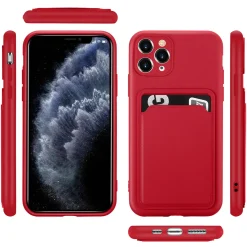 iPhone 11 Pro - Silikonhülle mit Kartenfach & Kameraschutz