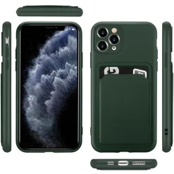 iPhone 11 Pro - Silikonhülle mit Kartenfach & Kameraschutz