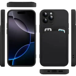 iPhone 16 Pro - Silikonhülle mit Kartenfach & Kameraschutz