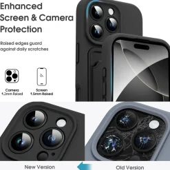 iPhone 16 Pro - Silikonhülle mit Kartenfach & Kameraschutz