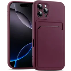 iPhone 16 Pro - Silikonhülle mit Kartenfach & Kameraschutz