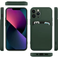 iPhone 13 Pro - Silikonhülle mit Kartenfach & Kameraschutz