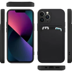 iPhone 13 Pro - Silikonhülle mit Kartenfach & Kameraschutz