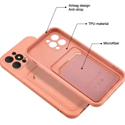 iPhone 13 Pro - Silikonhülle mit Kartenfach & Kameraschutz