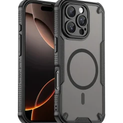 iPhone 16 Pro - Stoßfestes MagSafe Case in Schwarz mit halbtransparenter Rückseite