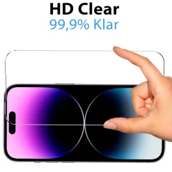 iPhone 14 Pro - 2x 9H Panzer Glasfolie, Displayfolie