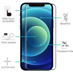 iPhone 12 Pro Max - Fullscreen 9H Panzerglas Displayglas