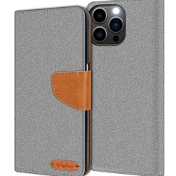 iPhone 13 Pro Max - Jeanslook Klapphülle mit Kartenfach