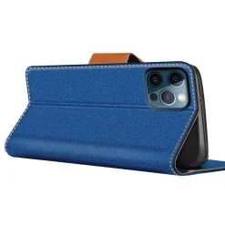 iPhone 12 Pro Max - Jeanslook Klapphülle mit Kartenfach