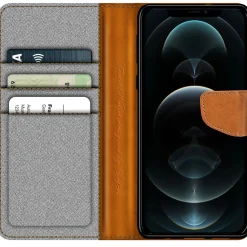 iPhone 12 Pro Max - Jeanslook Klapphülle mit Kartenfach