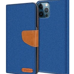 iPhone 12 Pro Max - Jeanslook Klapphülle mit Kartenfach