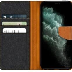 iPhone 11 Pro Max - Jeanslook Klapphülle mit Kartenfach