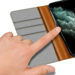 iPhone 11 Pro Max - Jeanslook Klapphülle mit Kartenfach